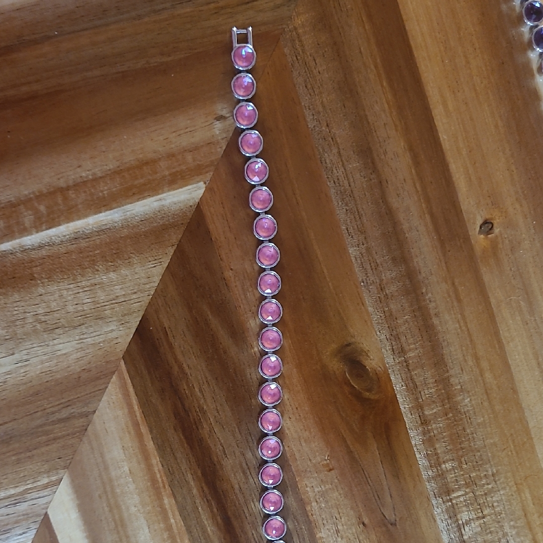 Touchstone Crystal Pink Round Crystal Tennis Bracelet 40$